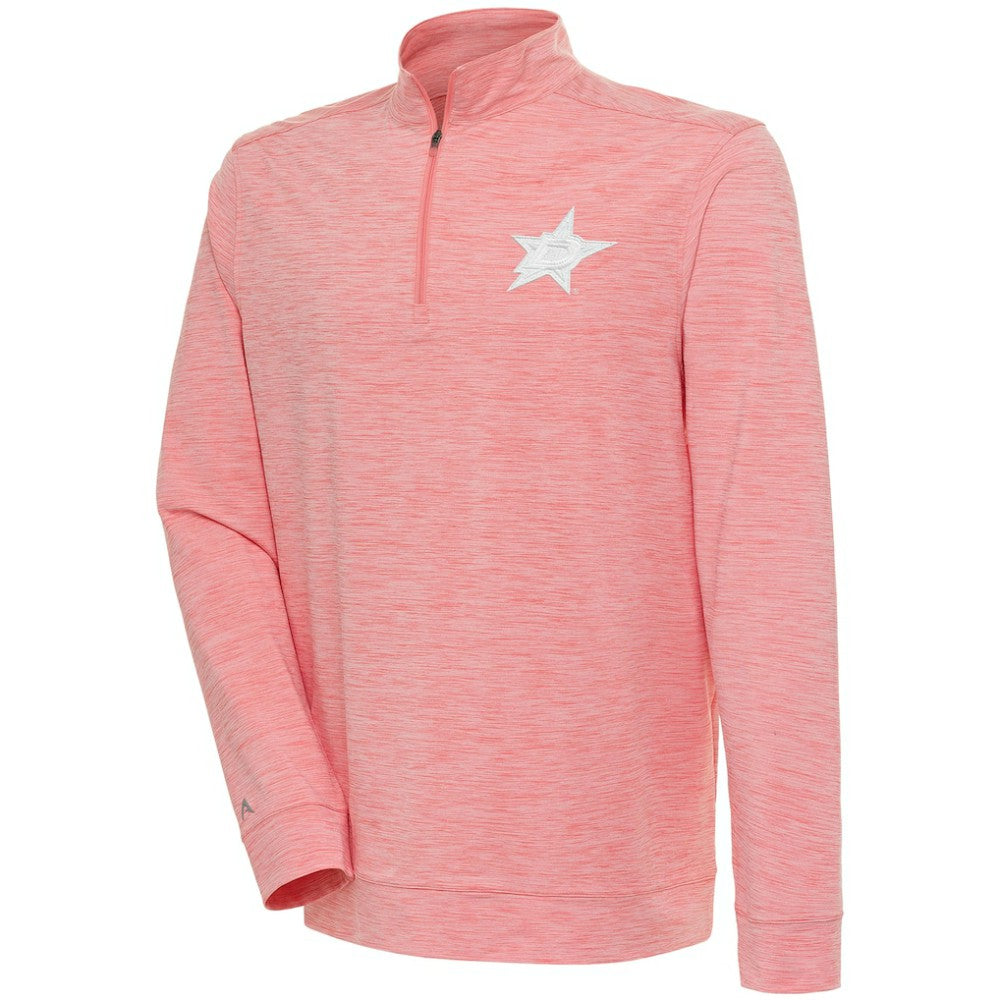 NHL Coral Dallas Stars Antigua White Logo Bright Quarter-Zip Pullover