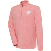 NHL Coral Pittsburgh Penguins Antigua White Logo Bright Quarter-Zip Pullover