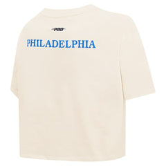 NBA Philadelphia 76ers Pro Standard Women's Retro Striper SJ Cropped Boxy T-Shirt