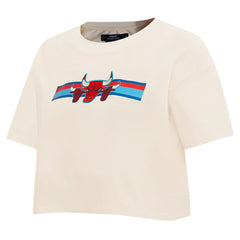 NBA Chicago Bulls Pro Standard Women's Retro Striper SJ Cropped Boxy T-Shirt sale