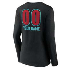 MLB Arizona Diamondbacks Women's Personalized Name & Number Fastball Long Sleeve V-Neck T-Shirt