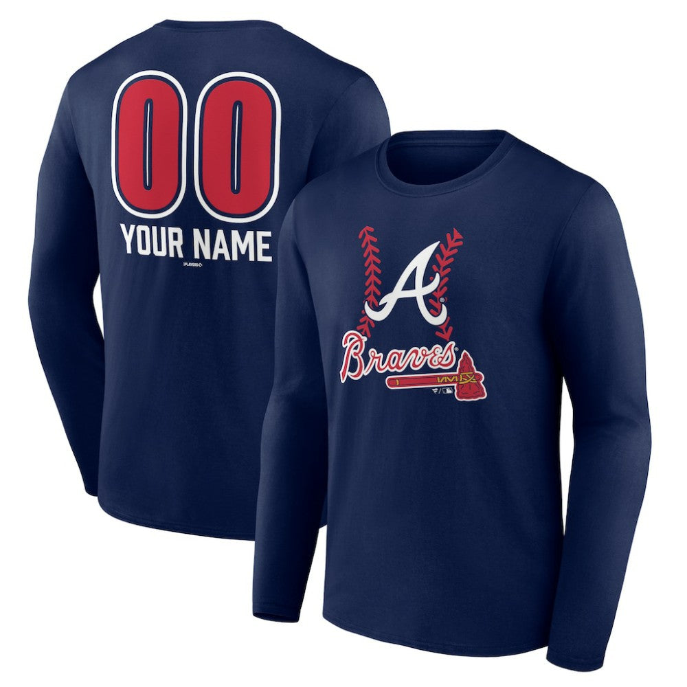 MLB Atlanta Braves Personalized Name & Number Fastball Long Sleeve T-Shirt