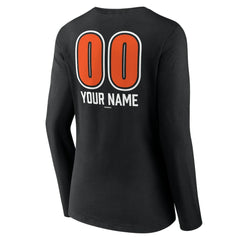 MLB Baltimore Orioles Women's Personalized Name & Number Fastball Long Sleeve V-Neck T-Shirt