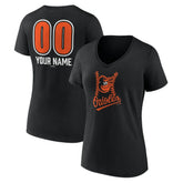 MLB Baltimore Orioles Women's Personalized Name & Number Fastball V-Neck T-Shirt