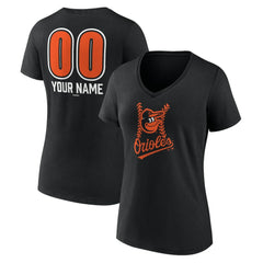 MLB Baltimore Orioles Women's Personalized Name & Number Fastball V-Neck T-Shirt