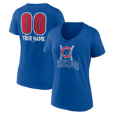 MLB Chicago Cubs Women's Personalized Name & Number Fastball V-Neck T-Shirt