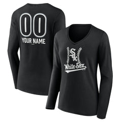 MLB Chicago White Sox Women's Personalized Name & Number Fastball Long Sleeve V-Neck T-Shirt