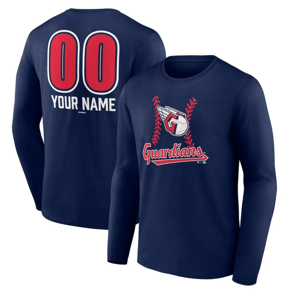 MLB Cleveland Guardians Personalized Name & Number Fastball Long Sleeve T-Shirt