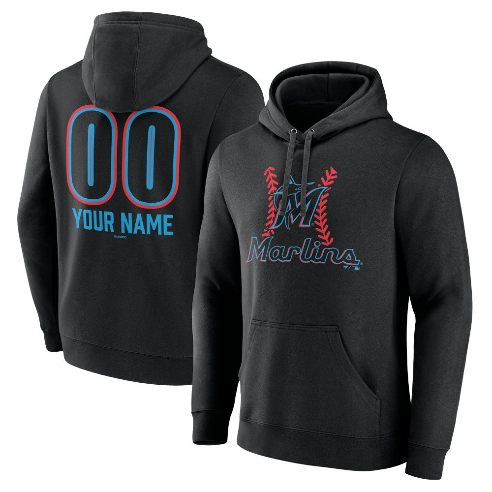 MLB Miami Marlins Personalized Name & Number Fastball Pullover Hoodie