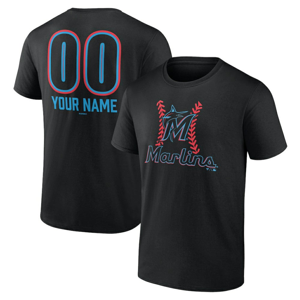 MLB Miami Marlins Personalized Name & Number Fastball T-Shirt