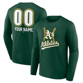 MLB Athletics Personalized Name & Number Fastball Long Sleeve T-Shirt