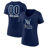 MLB Tampa Bay Rays Women's Personalized Name & Number Fastball V-Neck T-Shirt