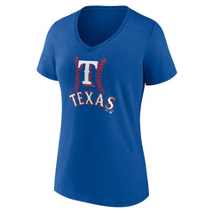 MLB Texas Rangers Women's Personalized Name & Number Fastball V-Neck T-Shirt
