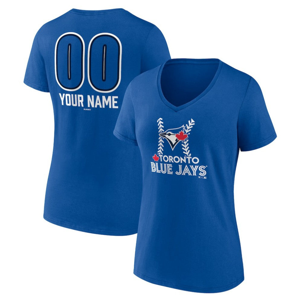 MLB Toronto Blue Jays Women's Personalized Name & Number Fastball V-Neck T-Shirt