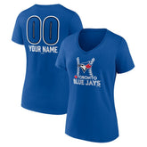 MLB Toronto Blue Jays Women's Personalized Name & Number Fastball V-Neck T-Shirt