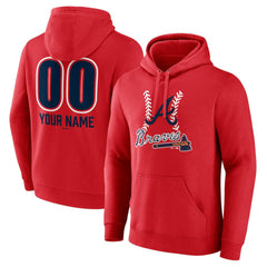 MLB Atlanta Braves Personalized Name & Number Fastball Pullover Hoodie
