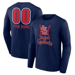 MLB St. Louis Cardinals Personalized Name & Number Fastball Long Sleeve T-Shirt