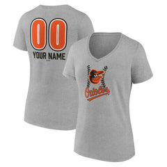 MLB Baltimore Orioles Women's Personalized Name & Number Fastball V-Neck T-Shirt
