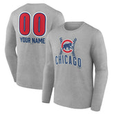 MLB Chicago Cubs Personalized Name & Number Fastball Long Sleeve T-Shirt