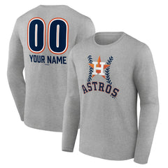 MLB Houston Astros Personalized Name & Number Fastball Long Sleeve T-Shirt