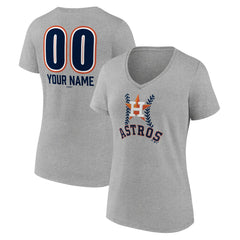 MLB Houston Astros Women's Personalized Name & Number Fastball V-Neck T-Shirt