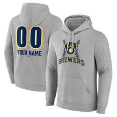 MLB Milwaukee Brewers Personalized Name & Number Fastball Pullover Hoodie