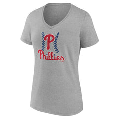 MLB Philadelphia Phillies Women's Personalized Name & Number Fastball V-Neck T-Shirt