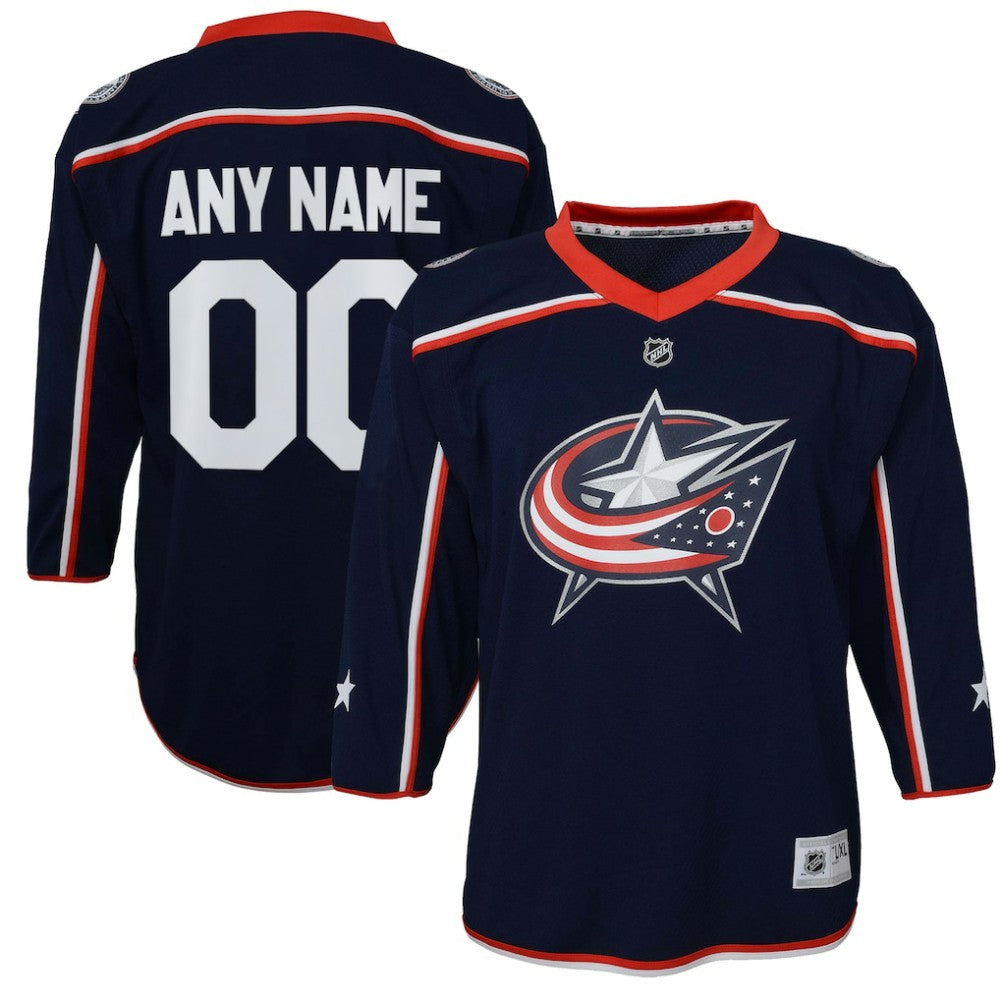 NHL Navy Columbus Blue Jackets Youth Home Replica Custom Jersey