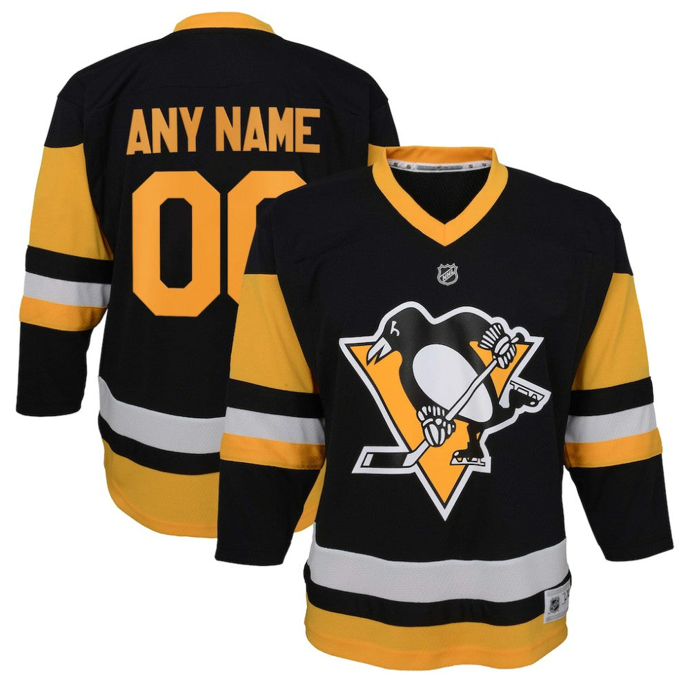 NHL Black Pittsburgh Penguins Youth Home Replica Custom Jersey