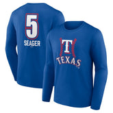 MLB Corey Seager Texas Rangers Fastball Player Name & Number Long Sleeve T-Shirt