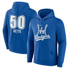 MLB Mookie Betts Los Angeles Dodgers Fastball Player Name & Number Pullover Hoodie