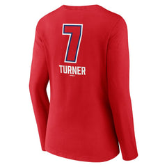 MLB Trea Turner Philadelphia Phillies Women's Fastball Player Name & Number Long Sleeve V-Neck T-Shirt