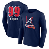 MLB Spencer Strider Atlanta Braves Fastball Player Name & Number Long Sleeve T-Shirt