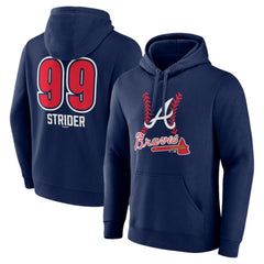 MLB Spencer Strider Atlanta Braves Fastball Player Name & Number Pullover Hoodie