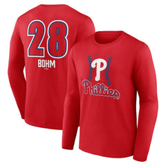MLB Alec Bohm Philadelphia Phillies Fastball Player Name & Number Long Sleeve T-Shirt