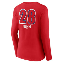 MLB Alec Bohm Philadelphia Phillies Women's Fastball Player Name & Number Long Sleeve V-Neck T-Shirt