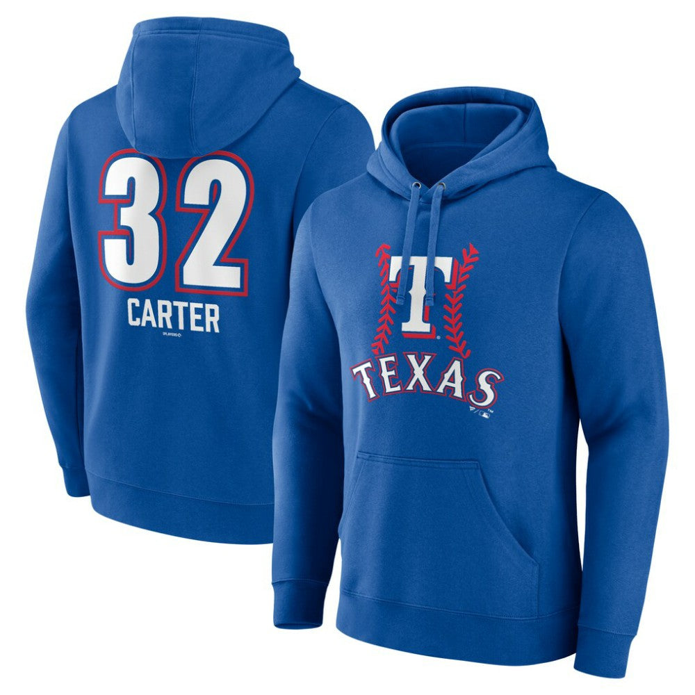 MLB Evan Carter Texas Rangers Fastball Player Name & Number Pullover Hoodie