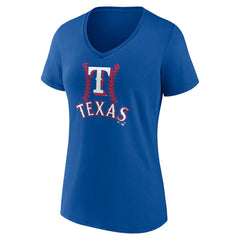 MLB Evan Carter Texas Rangers Women's Fastball Player Name & Number V-Neck T-Shirt
