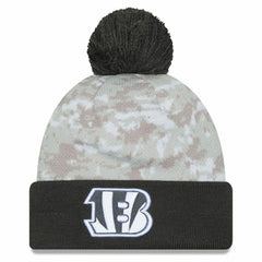 Youth 2024 Salute To Service Cuffed Pom Knit Hat - Cincinnati Bengals