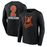 MLB Gunnar Henderson Baltimore Orioles Fastball Player Name & Number Long Sleeve T-Shirt