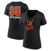 MLB Adley Rutschman Baltimore Orioles Women's Fastball Player Name & Number V-Neck T-Shirt