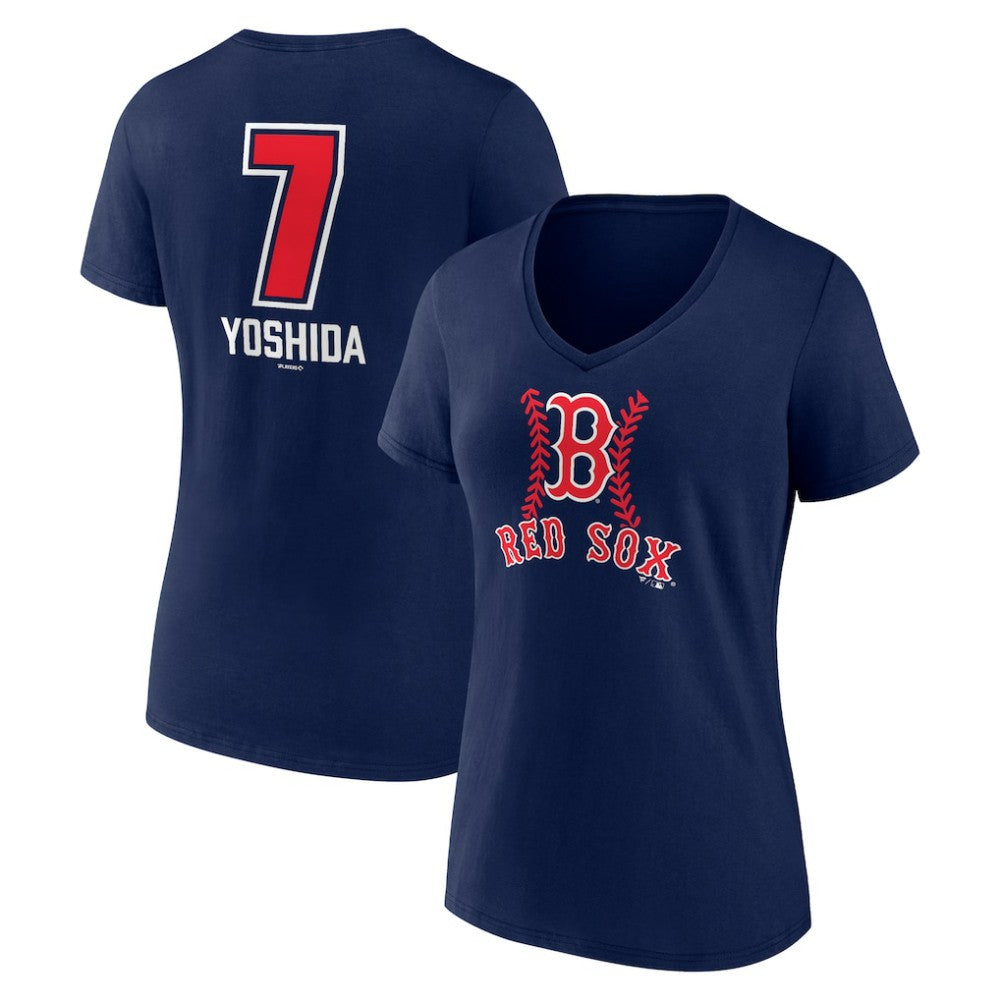 MLB Masataka Yoshida Boston Red Sox Women's Fastball Player Name & Number V-Neck T-Shirt