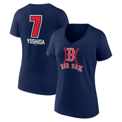 MLB Masataka Yoshida Boston Red Sox Women's Fastball Player Name & Number V-Neck T-Shirt