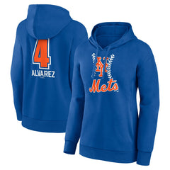 MLB Francisco Alvarez New York Mets Women's Fastball Player Name & Number Pullover Hoodie