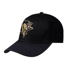 NHL Black Pittsburgh Penguins Pro Standard Metallic Logo Pinch Front Adjustable Hat