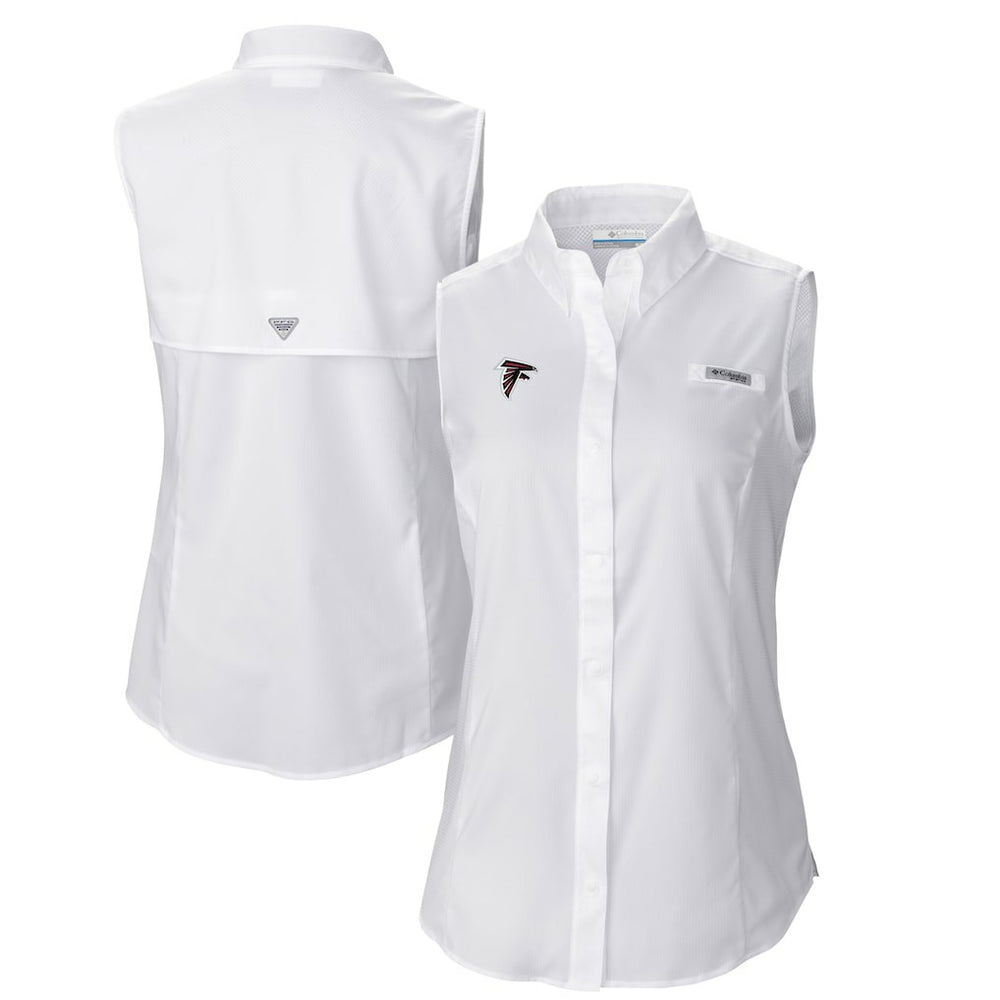 Women's PFG Tamiami Omni-Shade Sleeveless Button-Up Shirt - Atlanta Falcons