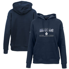 NHL Navy Toronto Maple Leafs Levelwear Women's Retro Adorn Spellout Pullover Hoodie