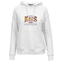 NHL White Los Angeles Kings Levelwear Women's Retro Adorn Spellout Pullover Hoodie