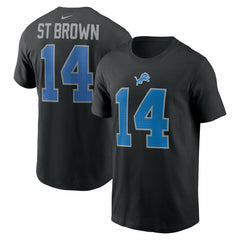 Amon-Ra St. Brown Player Name & Number T-Shirt - Detroit Lions