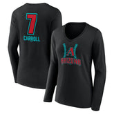MLB Corbin Carroll Arizona Diamondbacks Women's Name & Number Fastball V-Neck Long Sleeve T-Shirt